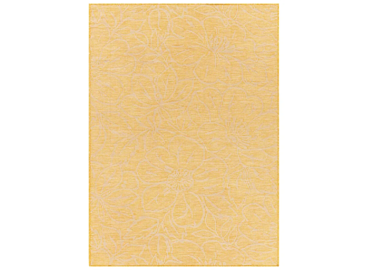 Pasadena Floral Indoor/Outdoor Area Rug in Yellow by Surya