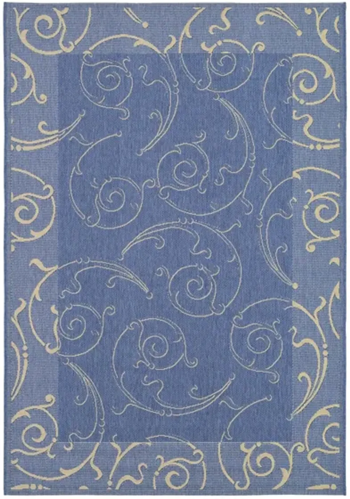 Courtyard Home Indoor/Outdoor Area Rug in Blue & Natural by Safavieh