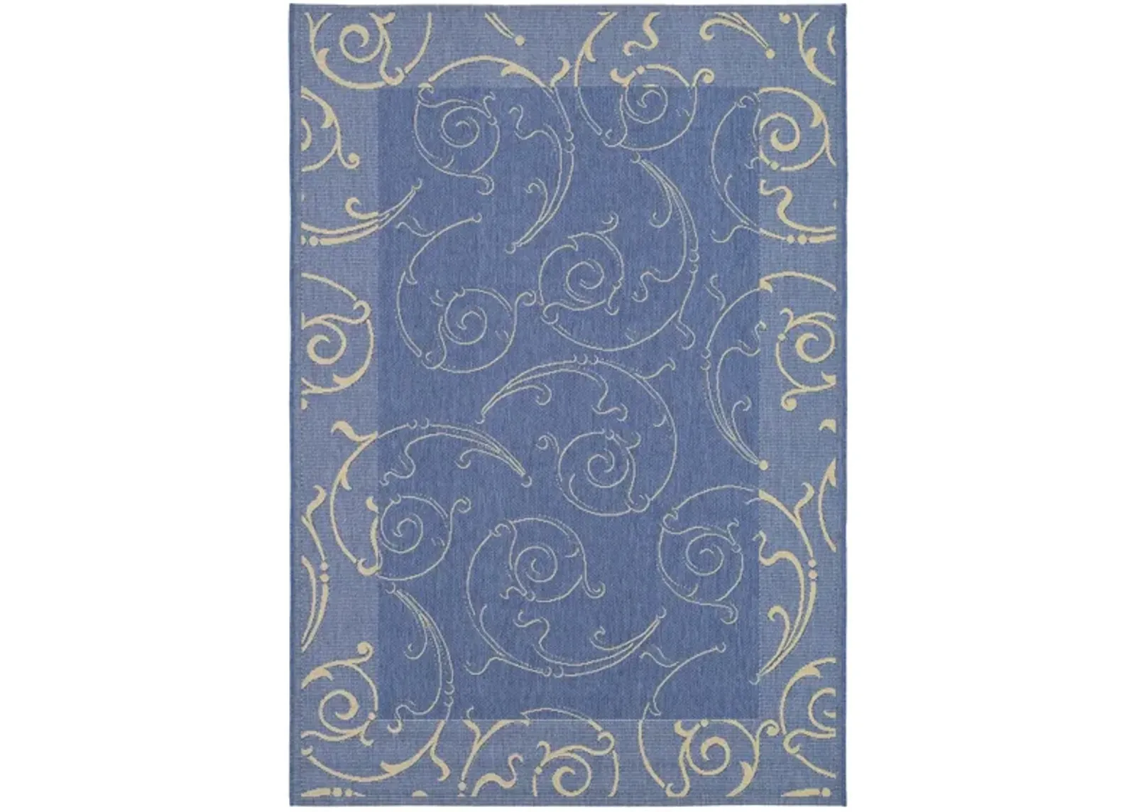 Courtyard Home Indoor/Outdoor Area Rug in Blue & Natural by Safavieh