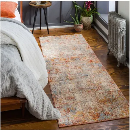 Tiger Lily Runner Rug in Rust, Blue, Cream by Surya