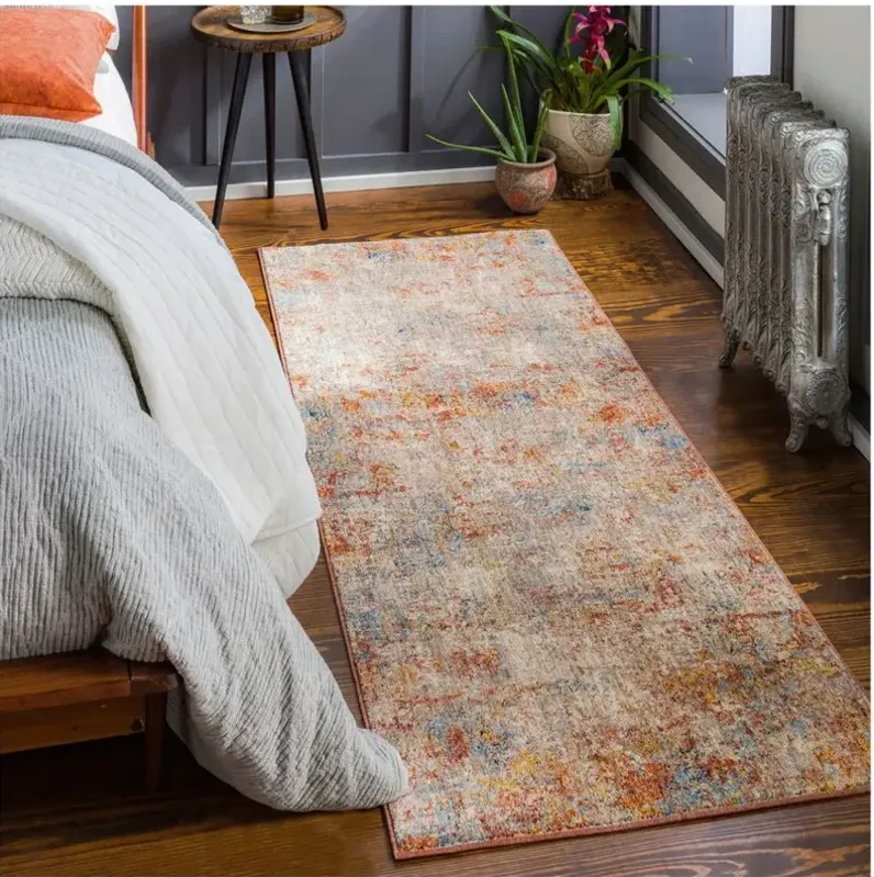 Tiger Lily Runner Rug in Rust, Blue, Cream by Surya