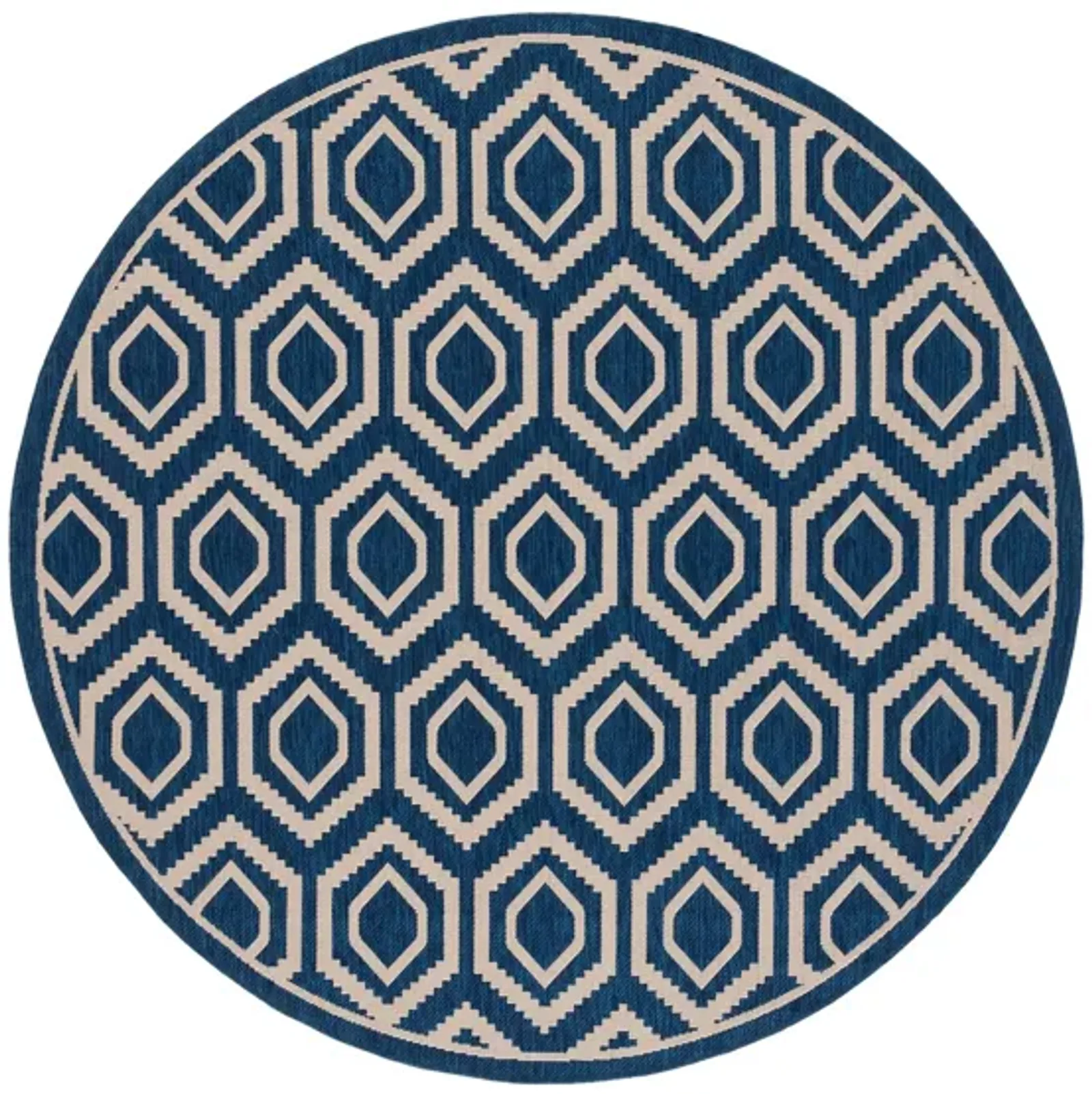 Courtyard Diamonds Indoor/Outdoor Area Rug Round