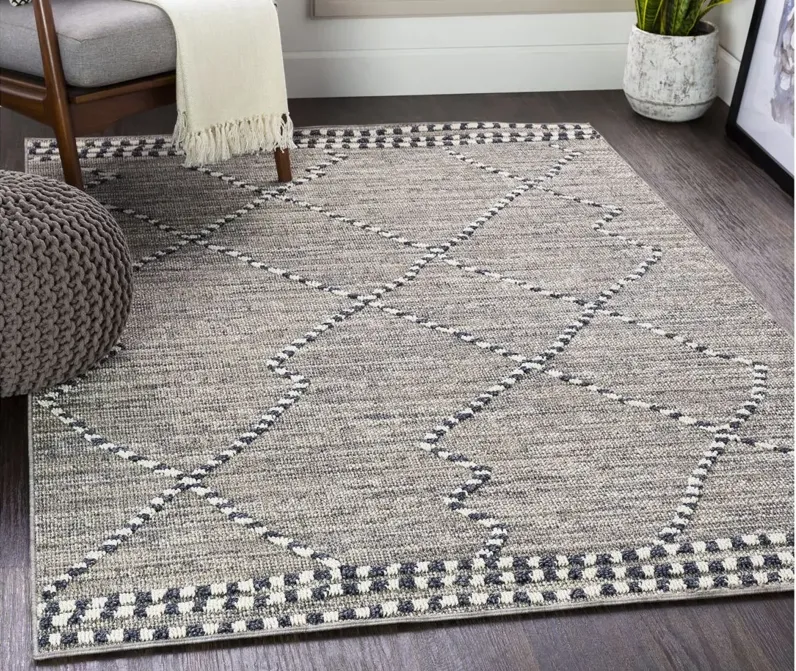 Arianna Area Rug in Charcoal, Medium Gray, Taupe, White by Surya