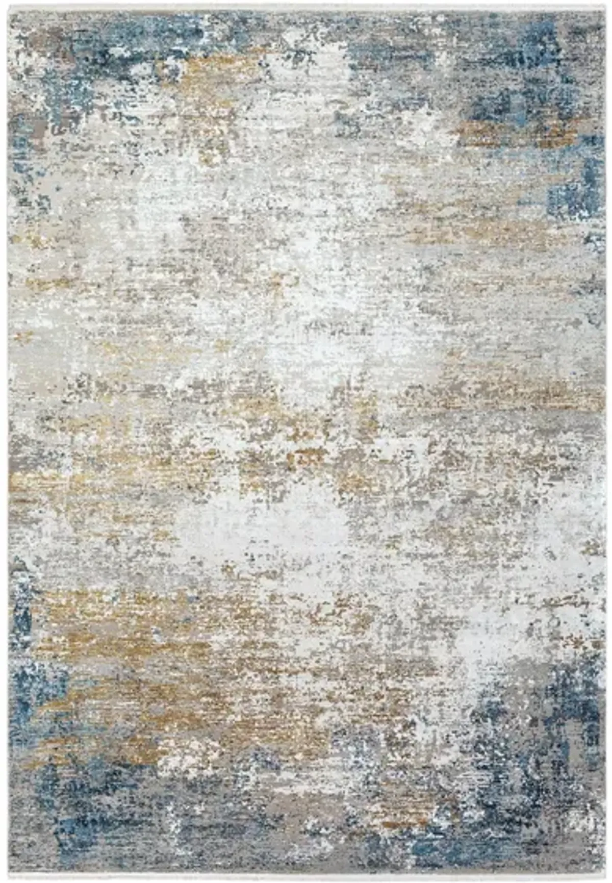 Solaris Ombre Rug in Sky Blue, Dark Blue, Bright Yellow, White, Taupe, Medium Gray by Surya