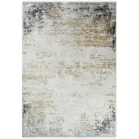 Solaris Distressed Rug in Medium Gray, Taupe, Bright Yellow, White by Surya
