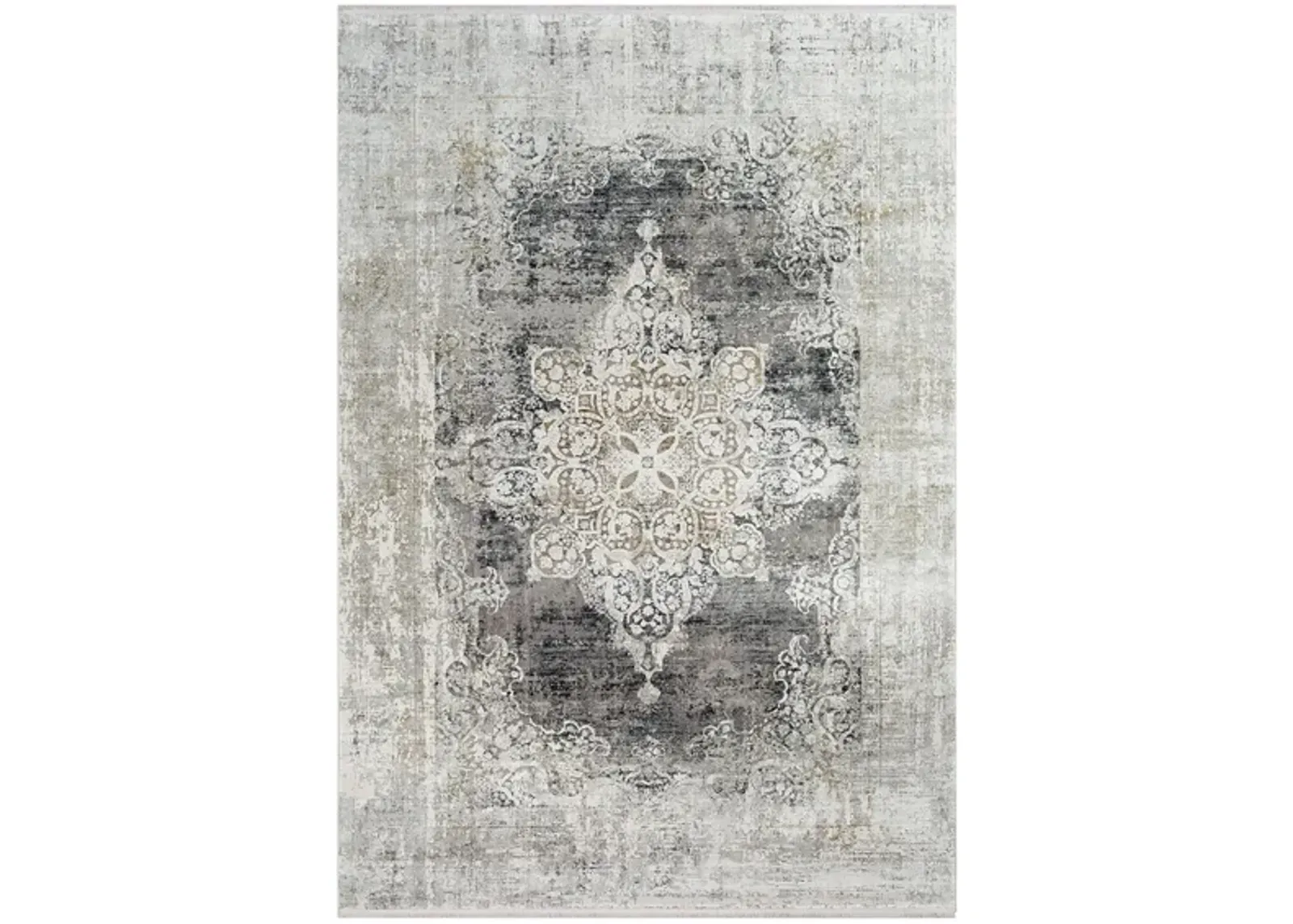 Solaris Opal Rug in Charcoal, Taupe, Medium Gray, Bright Yellow, White, Light Gray by Surya