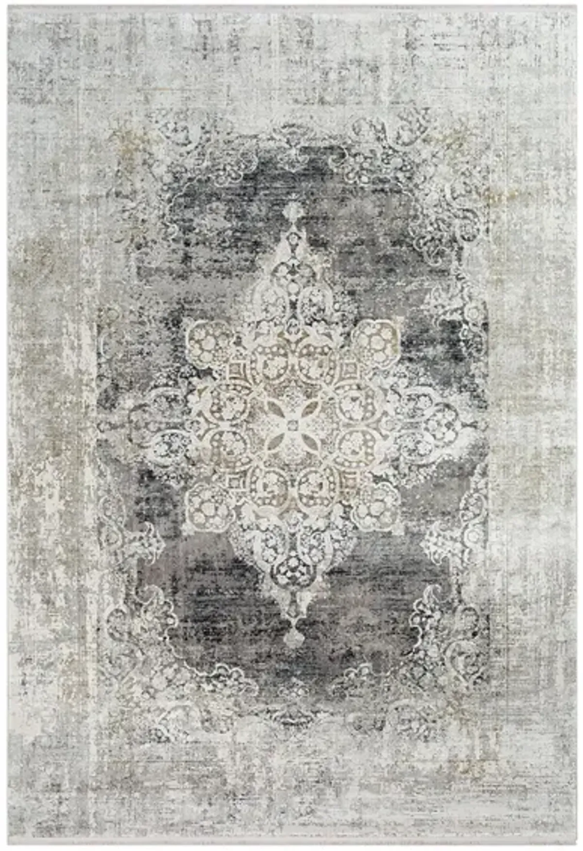 Solaris Opal Rug in Charcoal, Taupe, Medium Gray, Bright Yellow, White, Light Gray by Surya