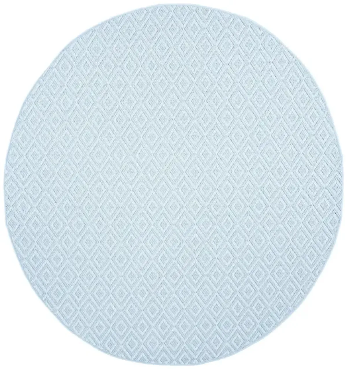 Bermuda Tight Diamond Indoor/Outdoor Round Area Rug in Light Blue & Cream by Safavieh