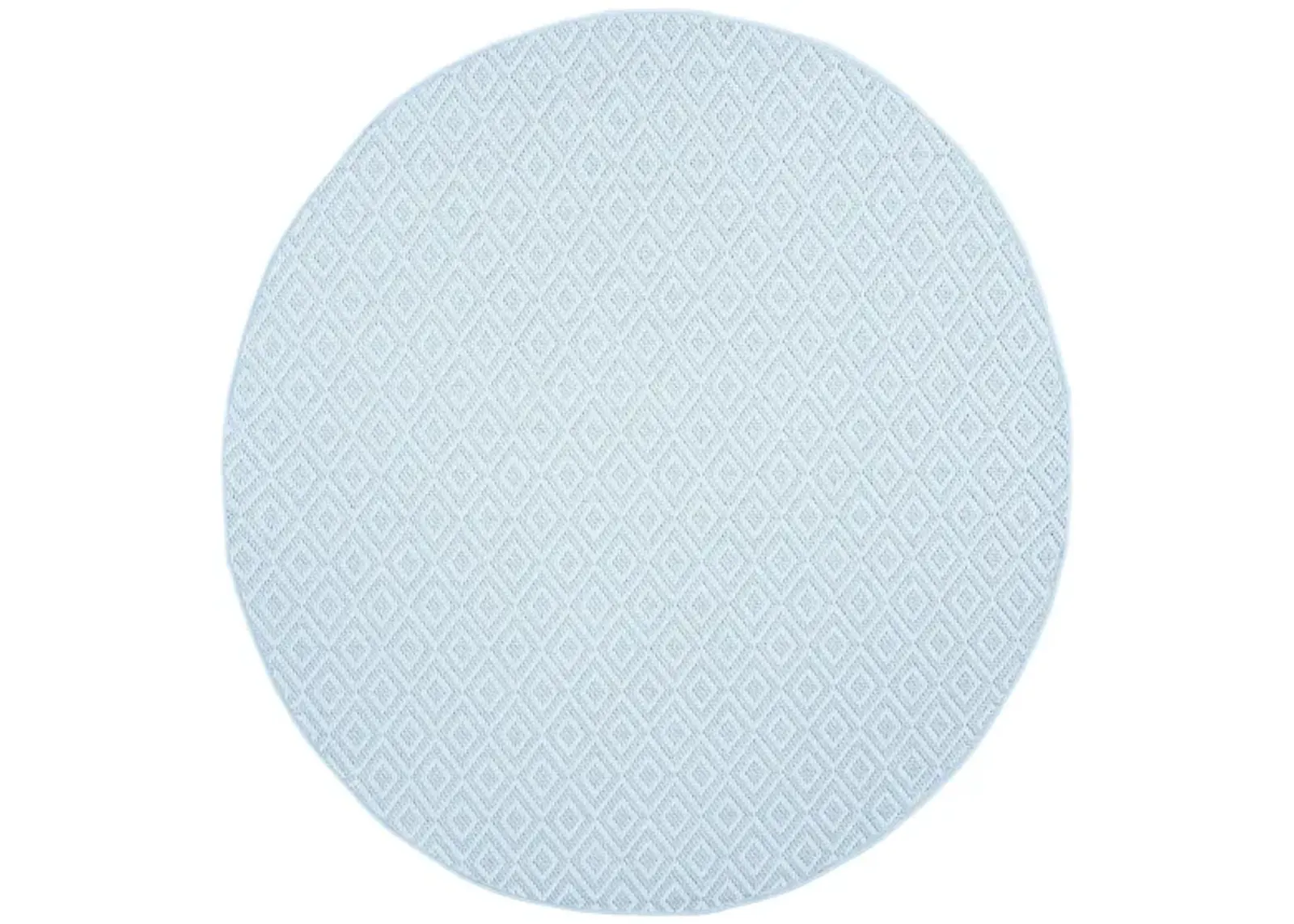 Bermuda Tight Diamond Indoor/Outdoor Round Area Rug in Light Blue & Cream by Safavieh