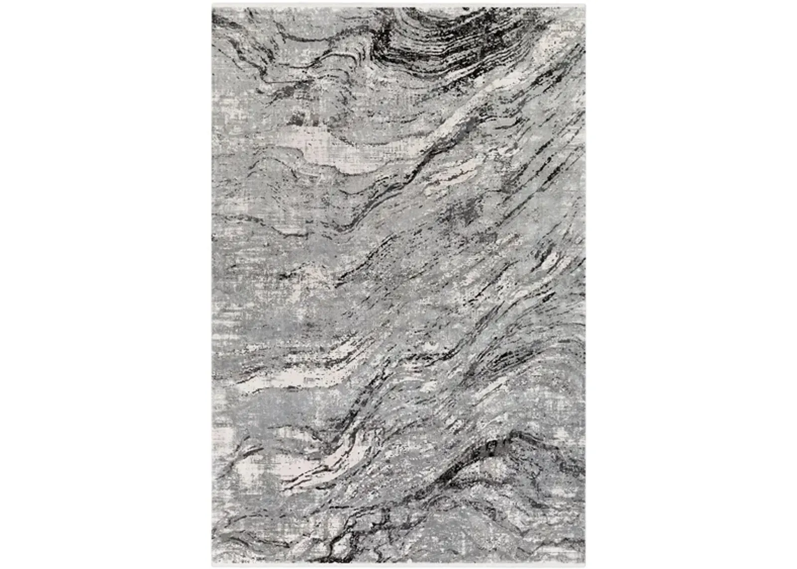 Solaris Pyrite Rug in Charcoal, Medium Gray, Light Gray, Ivory, Black by Surya