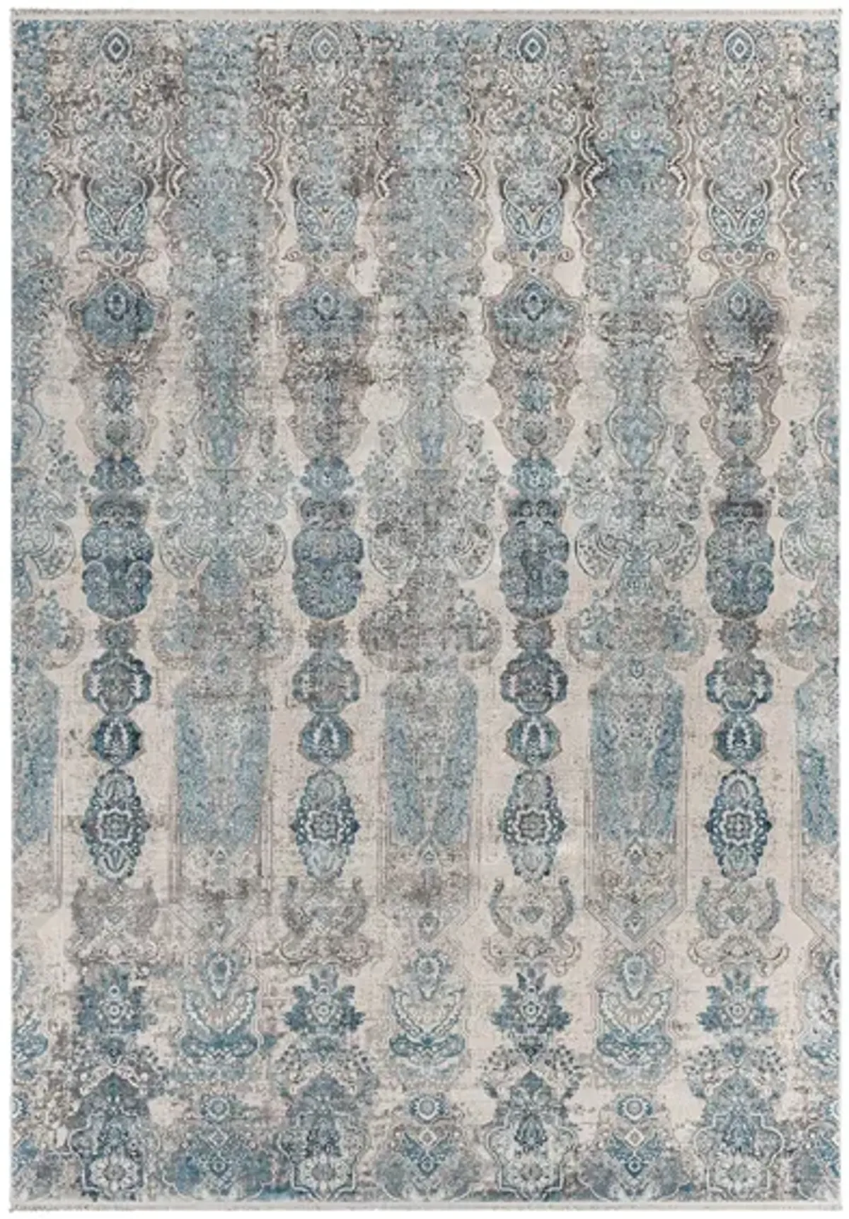 Solaris Aquamarine Rug in Medium Gray, Aqua, Dark Blue, Light Gray, Ivory, Charcoal by Surya