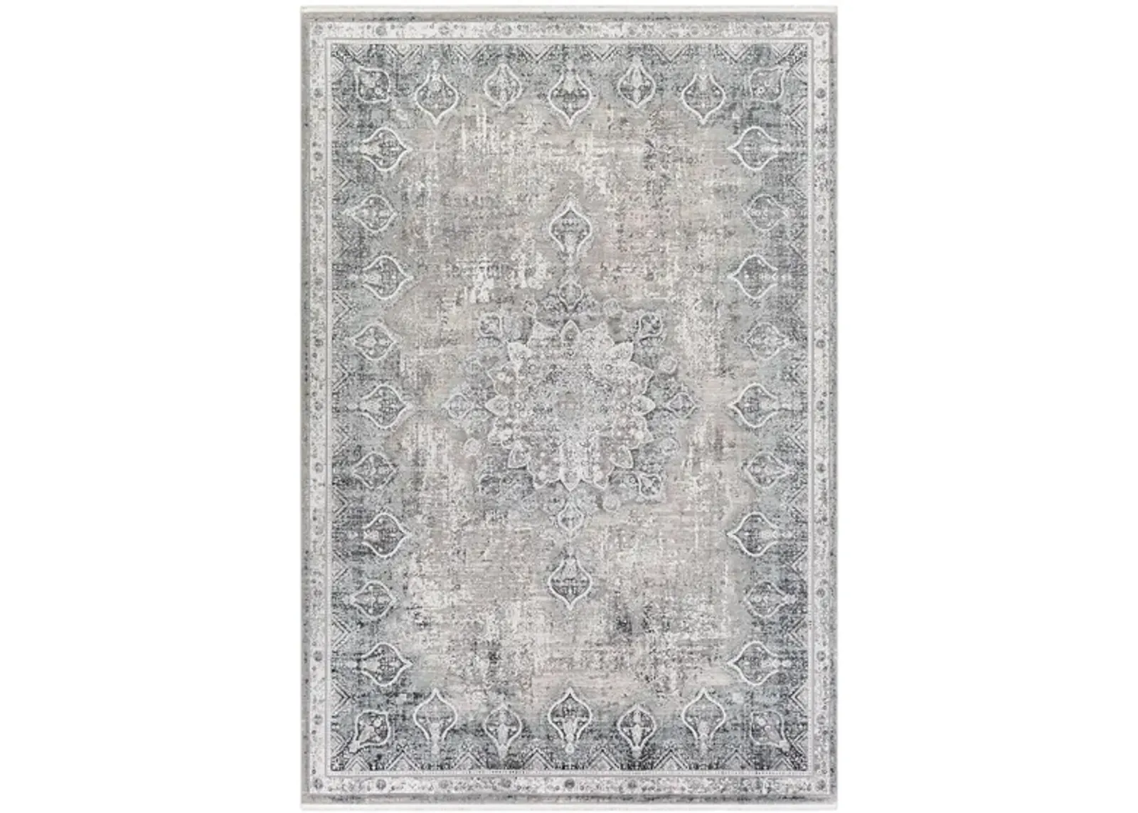 Solaris Quartz Rug in Medium Gray, Light Gray, Khaki, Black by Surya