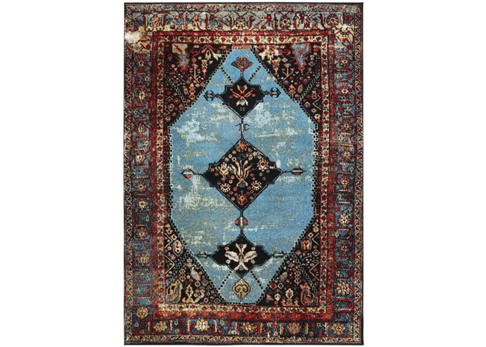 Vintage Hamadan I Area Rug in Red & Light Blue by Safavieh