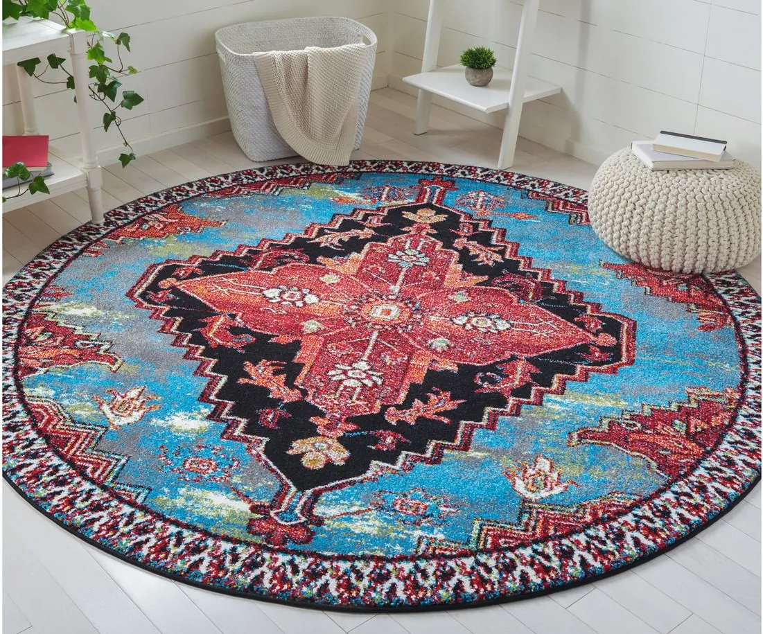 Vintage Hamadan II Area Rug in Blue & Red by Safavieh