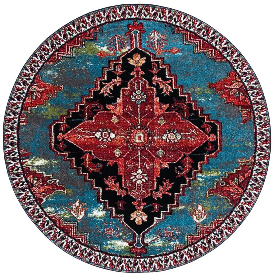 Vintage Hamadan II Area Rug in Blue & Red by Safavieh