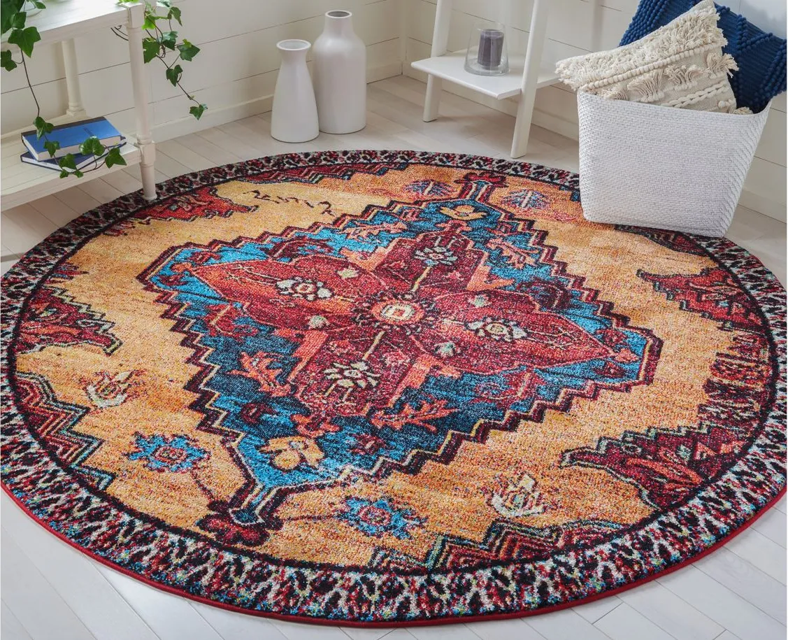 Vintage Hamadan II Area Rug in Red & Blue by Safavieh