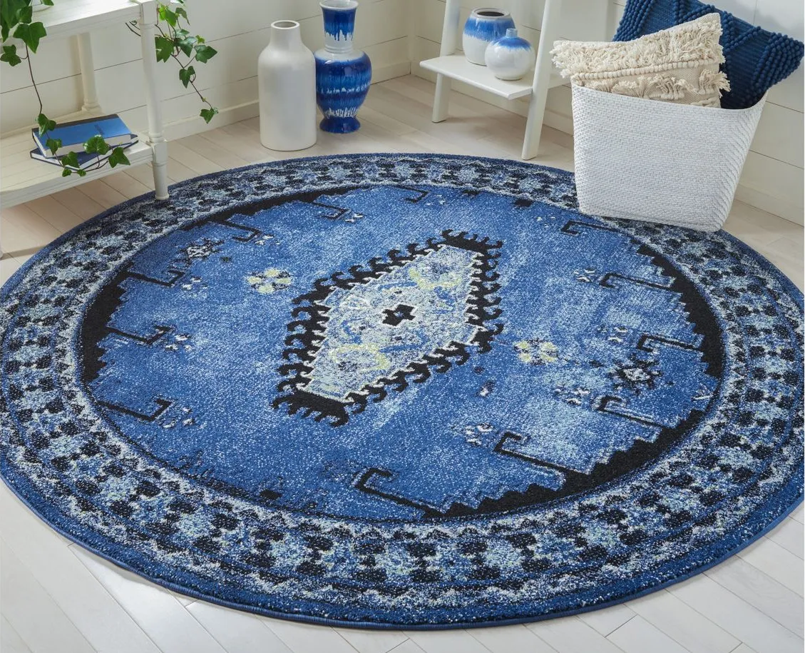 Vintage Hamadan II Area Rug in Blue & Black by Safavieh