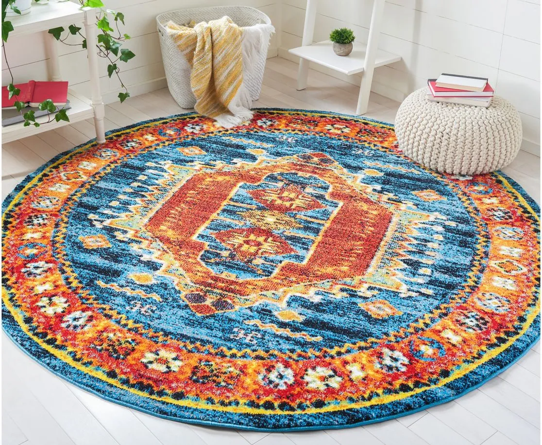 Vintage Hamadan II Area Rug in Blue & Orange by Safavieh