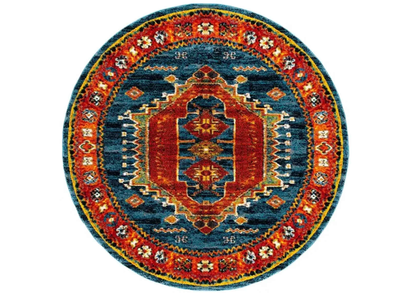 Vintage Hamadan II Area Rug in Blue & Orange by Safavieh