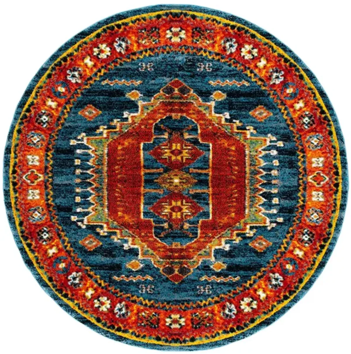 Vintage Hamadan II Area Rug in Blue & Orange by Safavieh