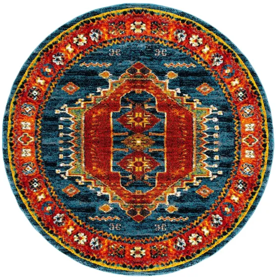 Vintage Hamadan II Area Rug in Blue & Orange by Safavieh