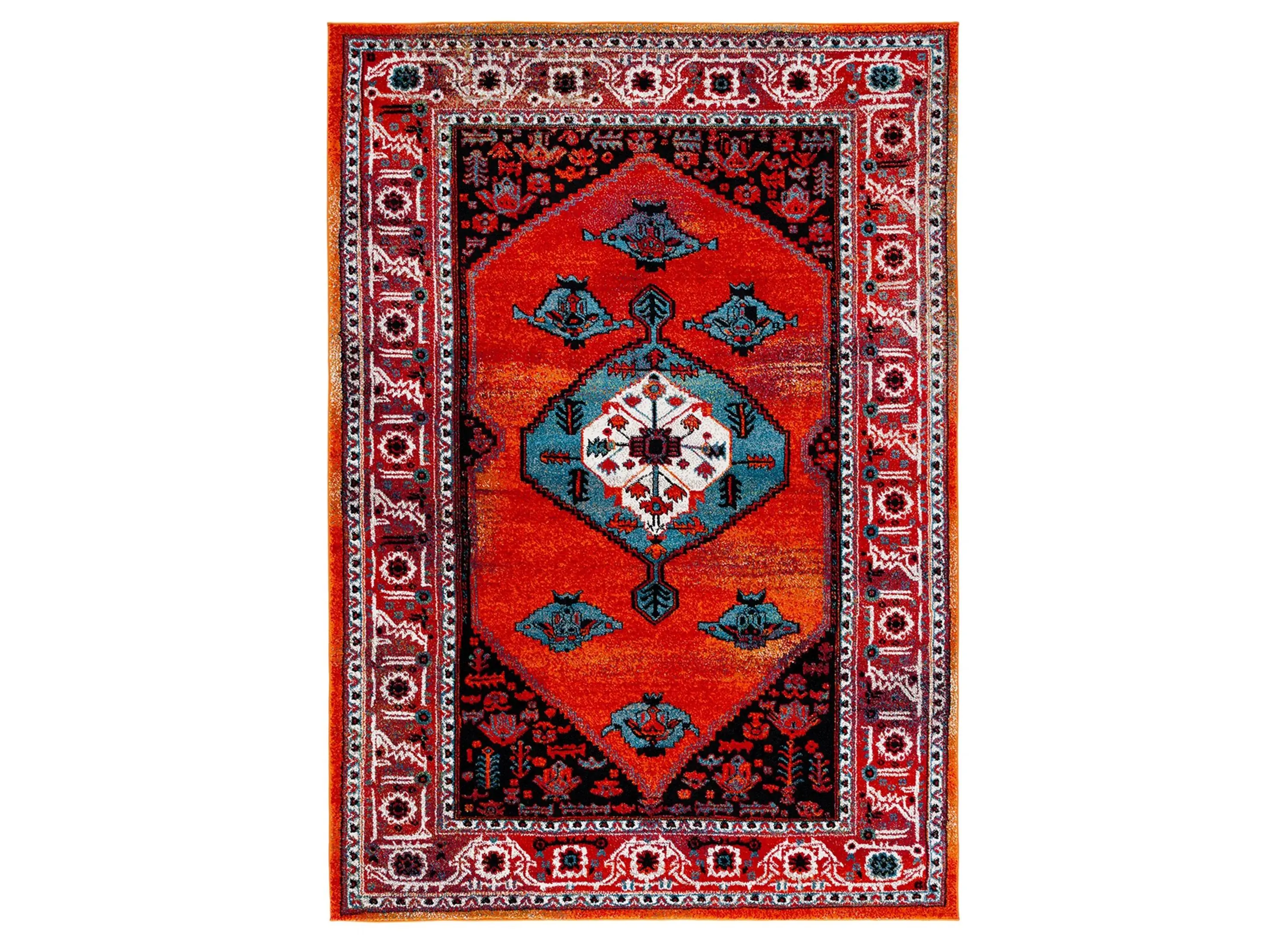 Vintage Hamadan III Area Rug in Red & Blue by Safavieh