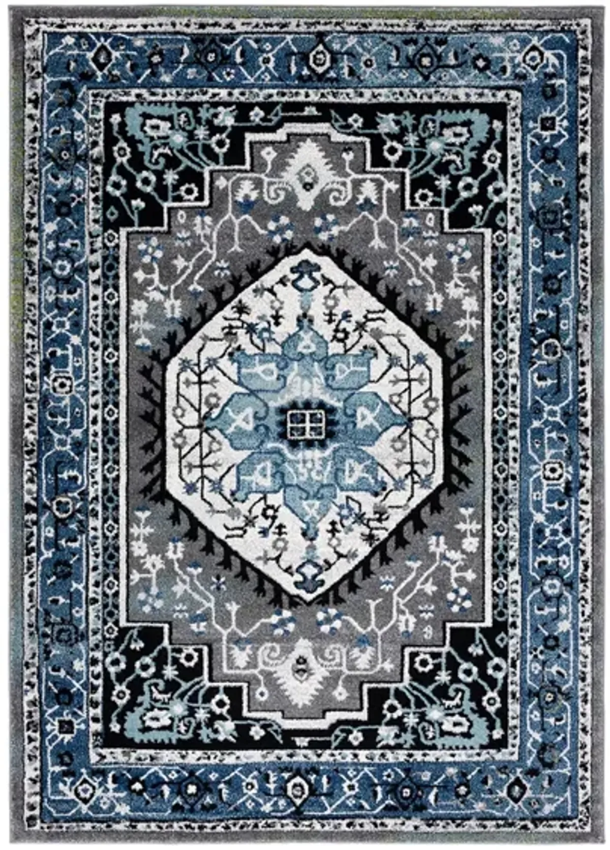 Vintage Hamadan IV Area Rug in Blue & Grey by Safavieh