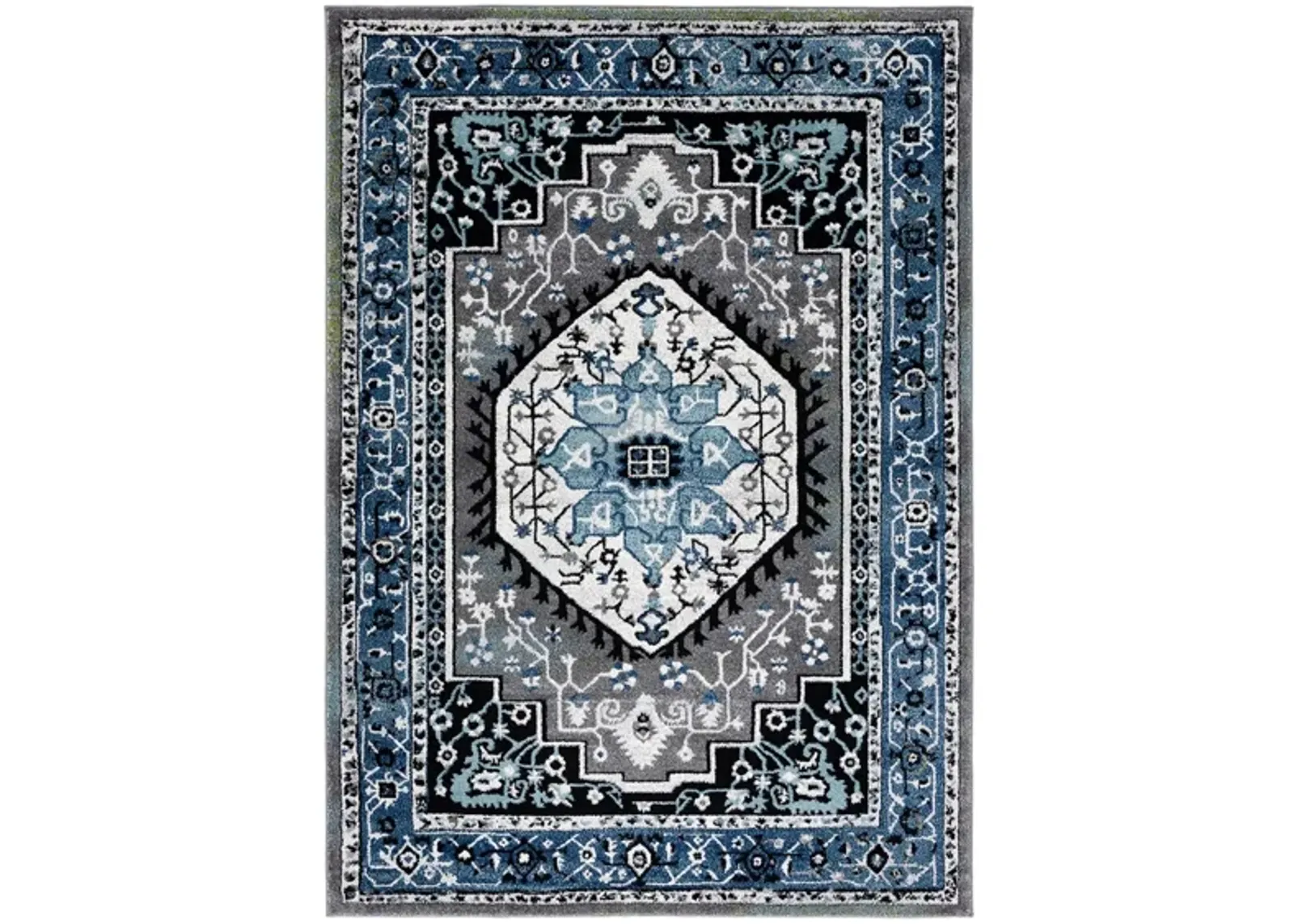 Vintage Hamadan IV Area Rug in Blue & Grey by Safavieh