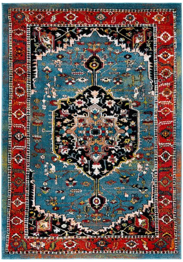 Vintage Hamadan IV Area Rug in Blue & Red by Safavieh