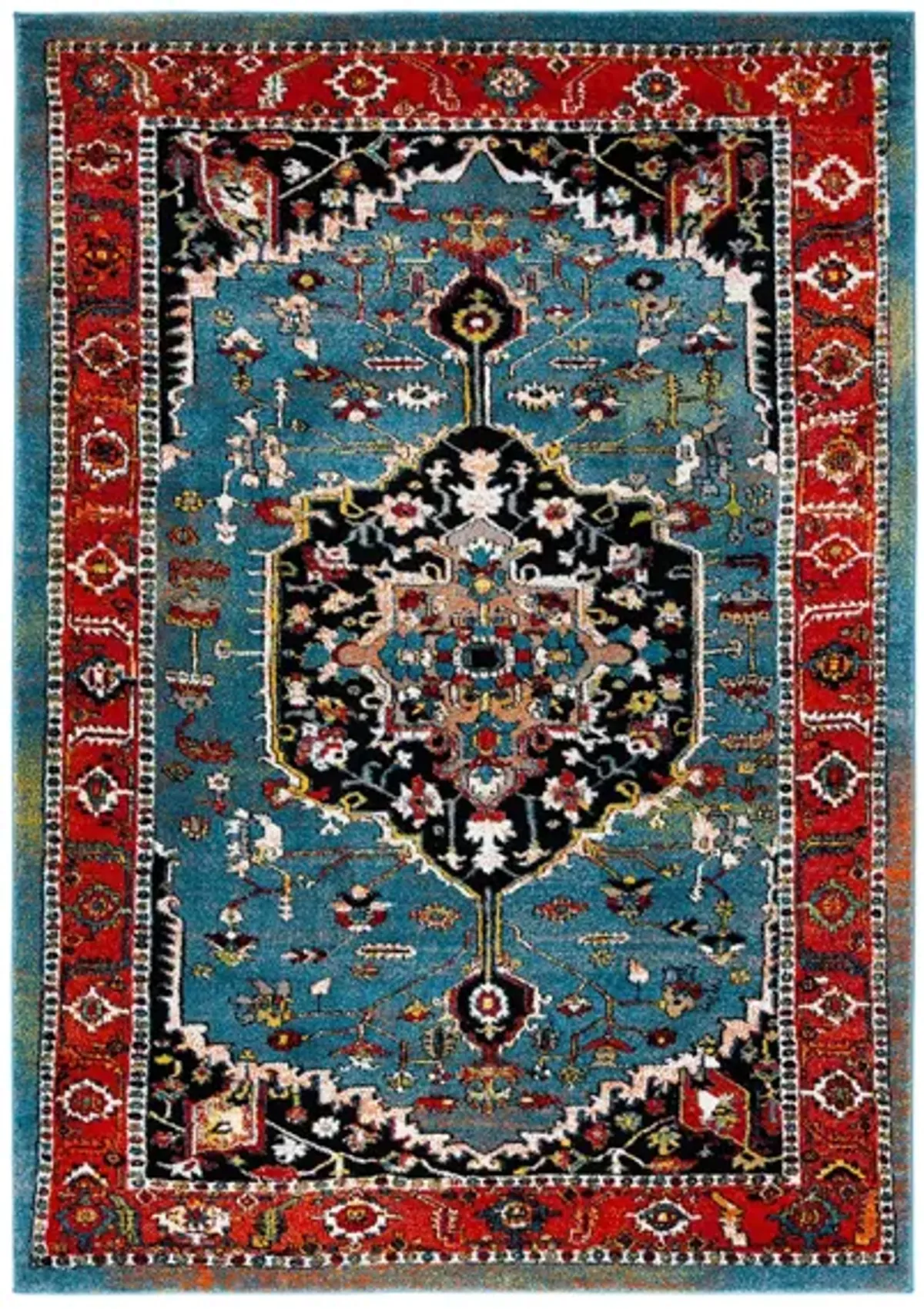 Vintage Hamadan IV Area Rug in Blue & Red by Safavieh