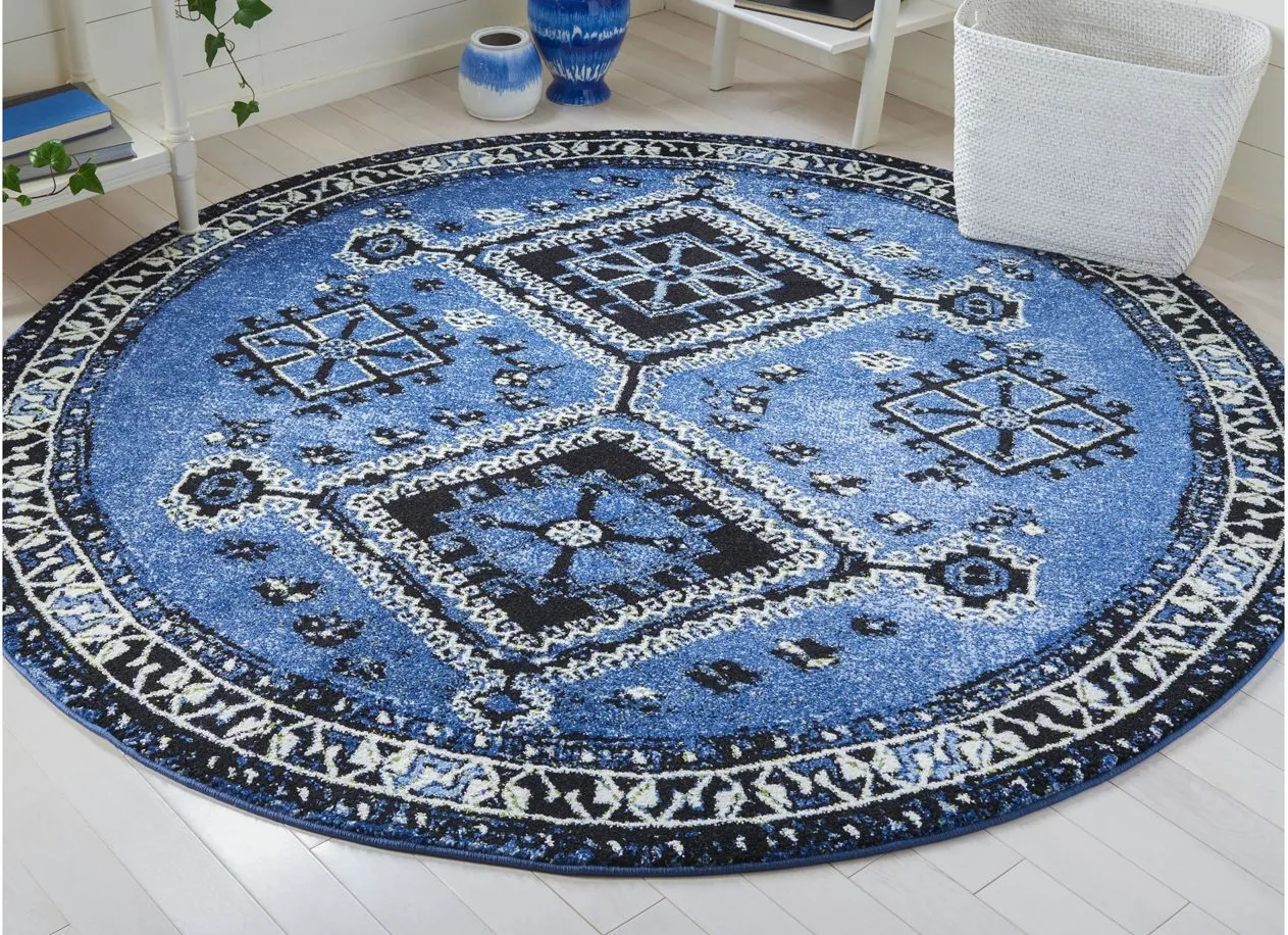 Vintage Hamadan IV Area Rug in Blue & Black by Safavieh