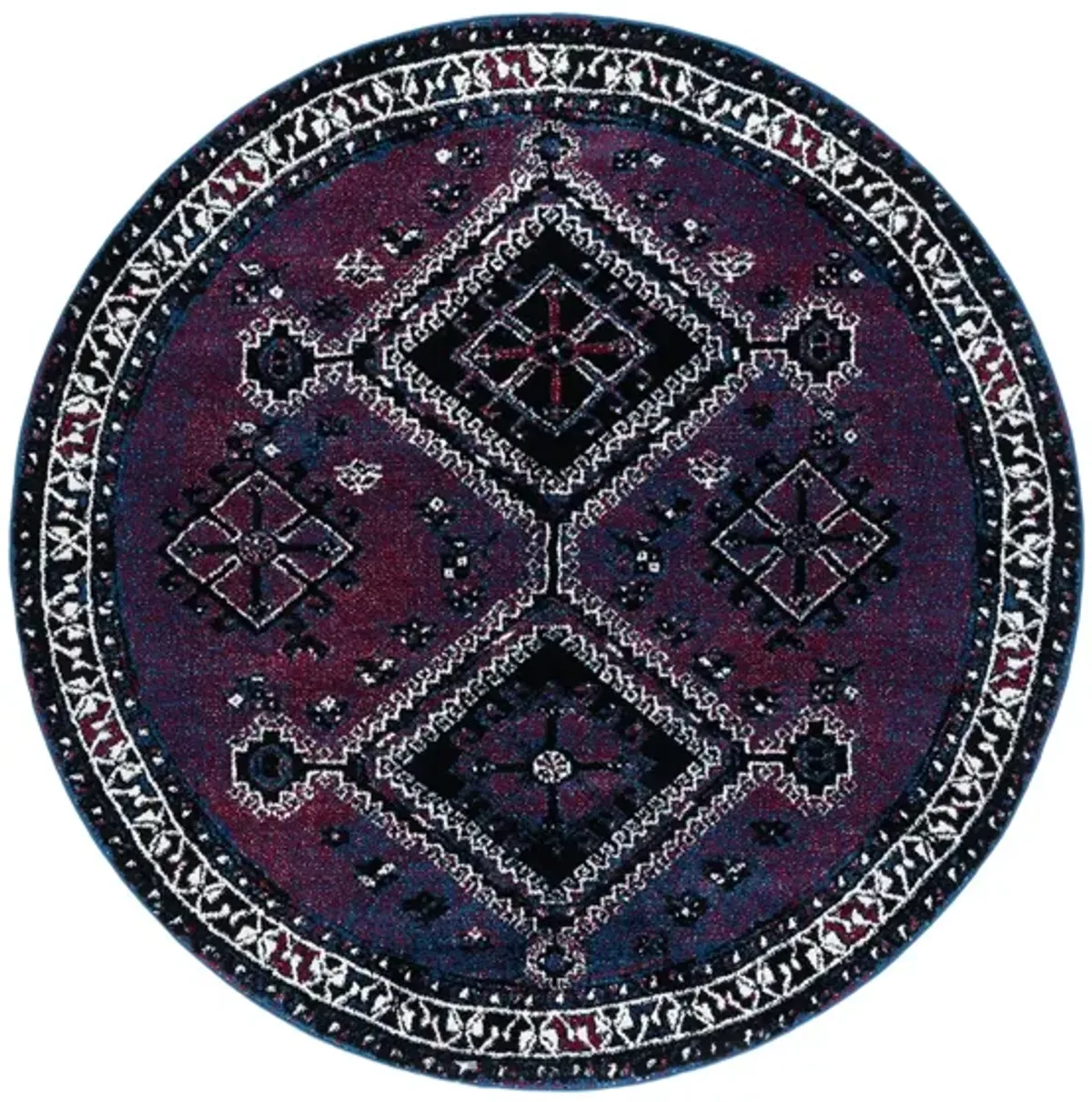 Vintage Hamadan IV Area Rug in Purple & Black by Safavieh