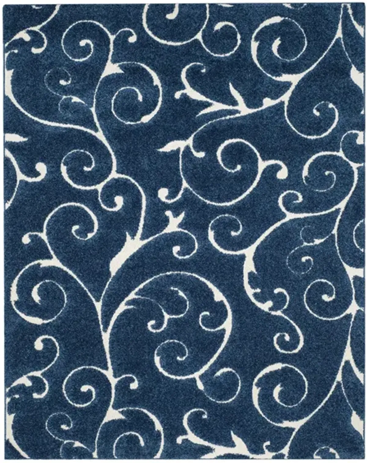 Florida Shag Area Rug in DarkBlue/Cream by Safavieh