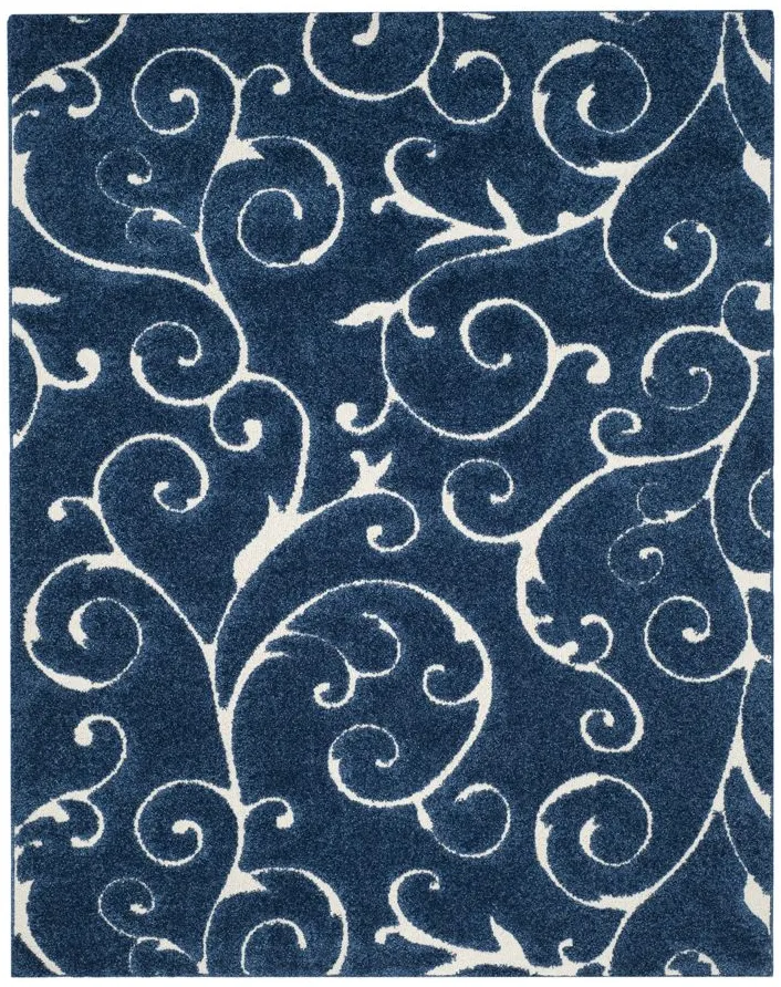 Florida Shag Area Rug in DarkBlue/Cream by Safavieh