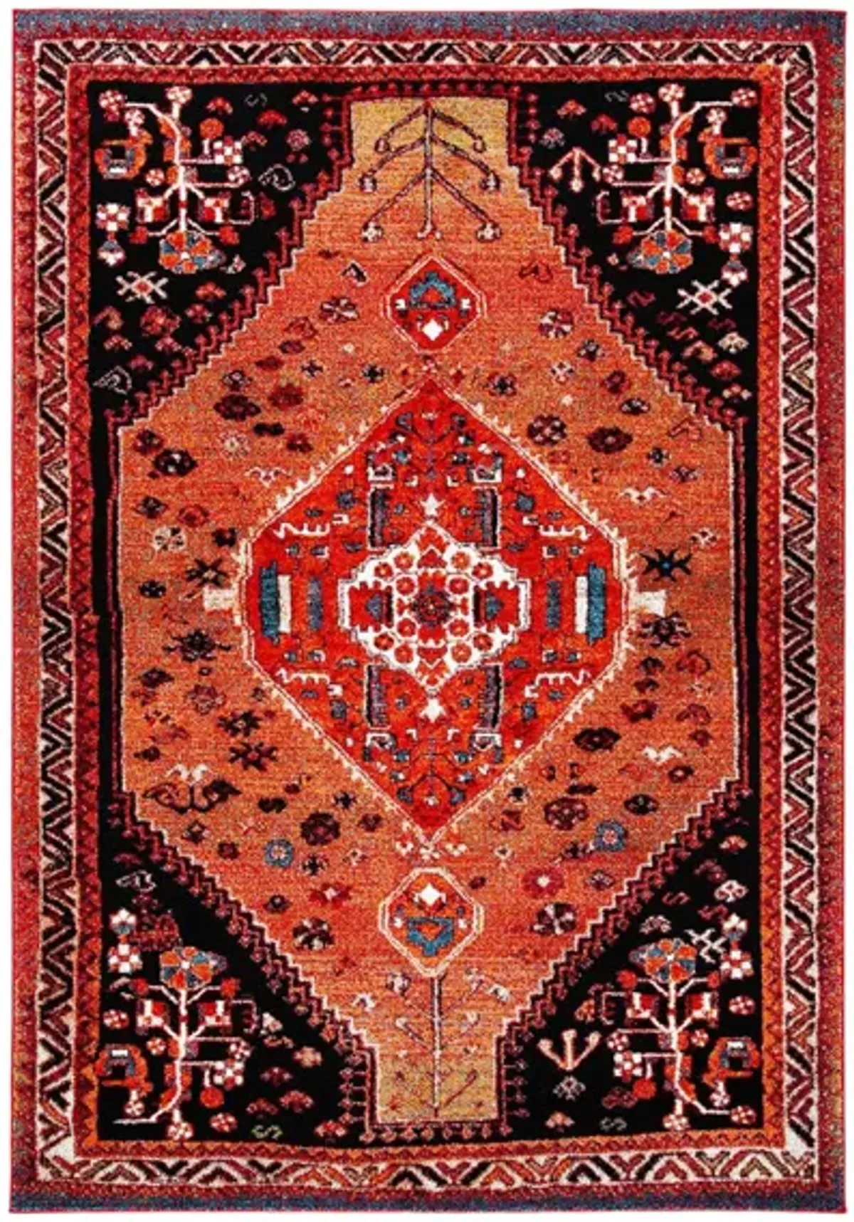 Vintage Hamadan Orange Area Rug in Orange & Red by Safavieh