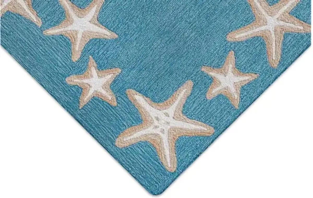 Starfish Border Indoor/Outdoor Area Rug