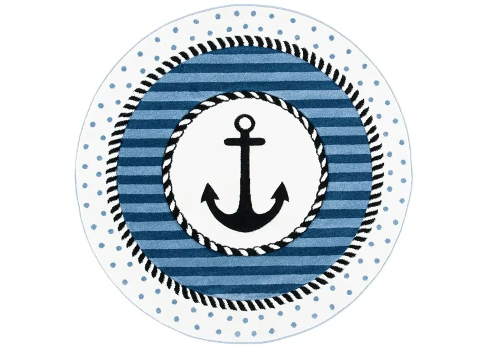 Carousel Anchor Kids Area Rug Round