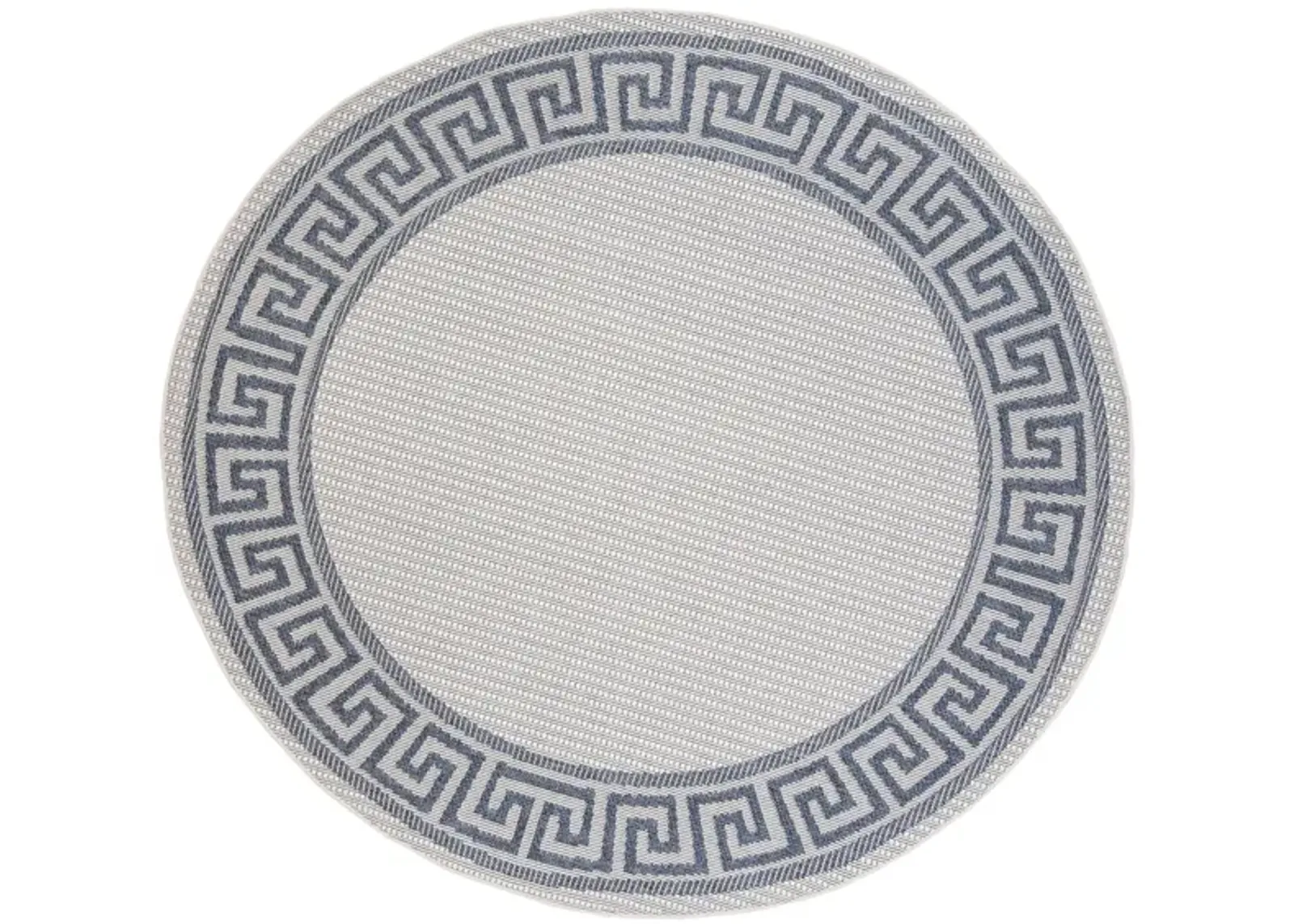 Bermuda Greek Key Indoor/Outdoor Round Area Rug