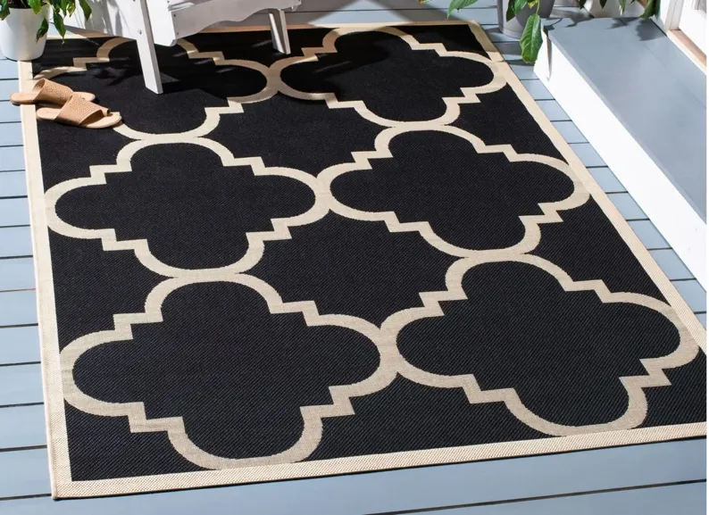 Courtyard Area rug in Black/Beige by Safavieh