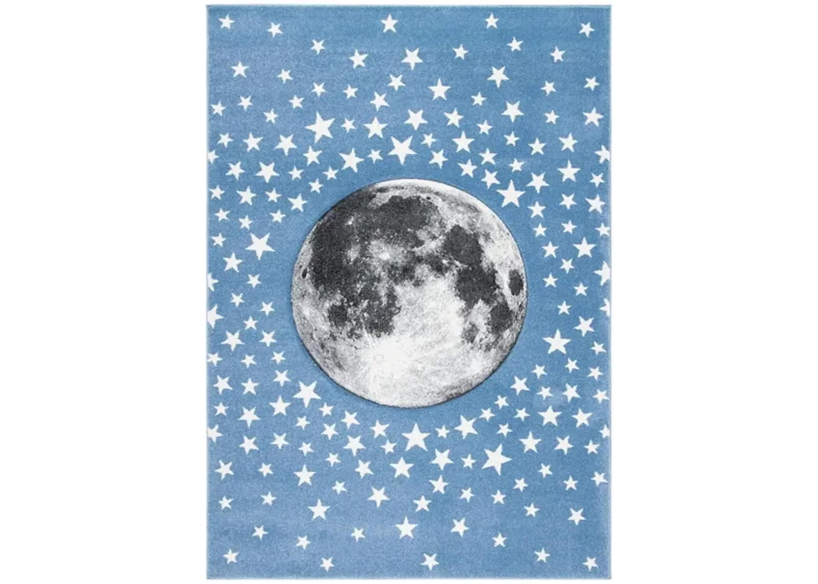 Carousel Earth Kids Area Rug in Light Blue & Gray by Safavieh