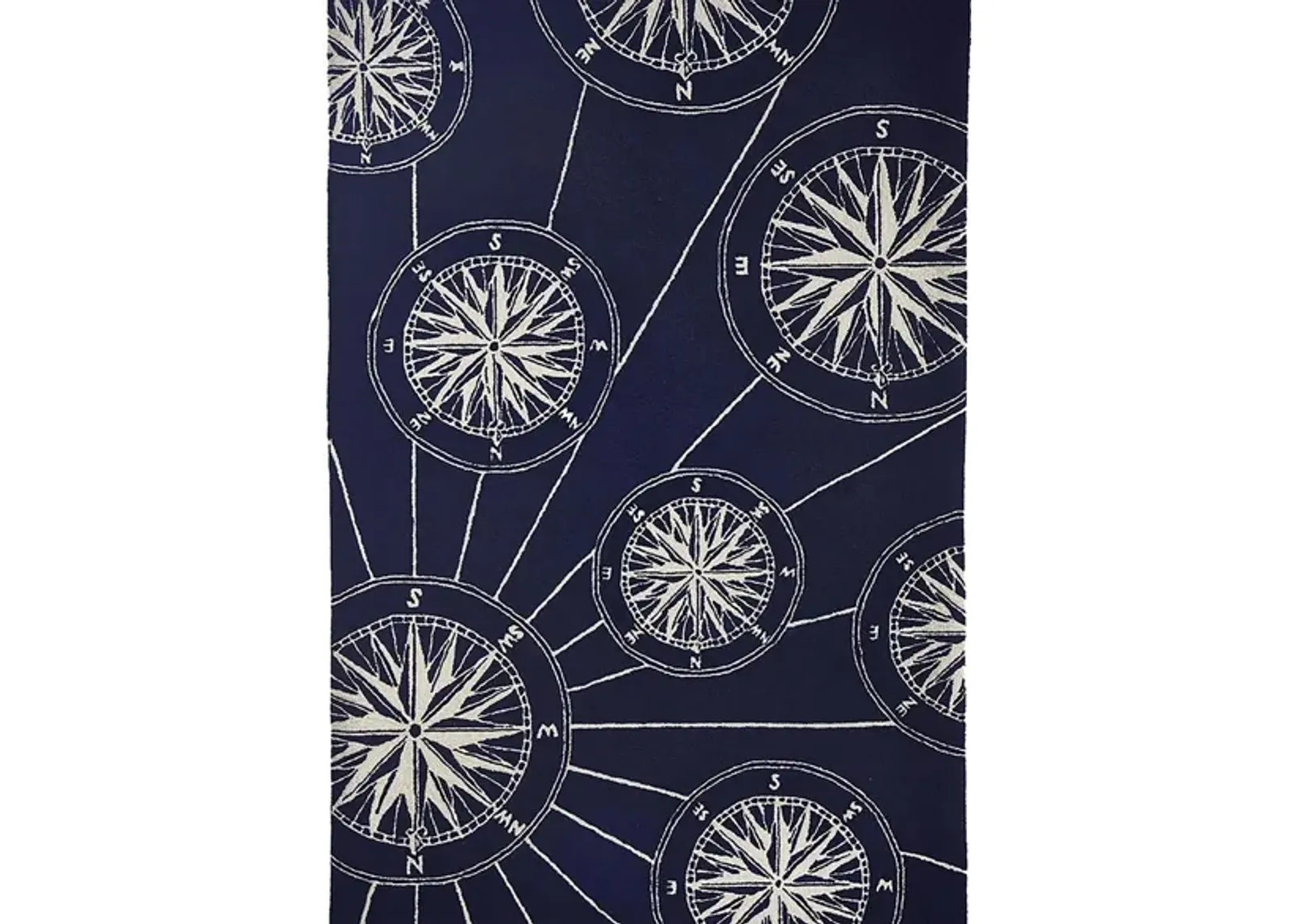 Frontporch Compass Indoor/Outdoor Area Rug in Navy by Trans-Ocean Import Co Inc