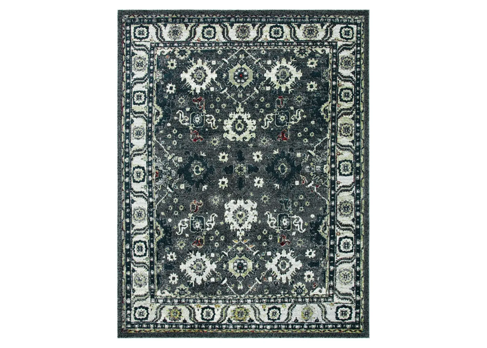 Avicenna Dark Grey Area Rug in Dark Grey & Ivory by Safavieh