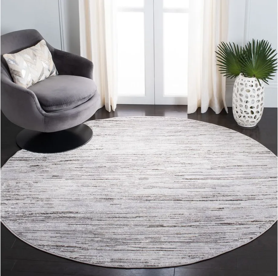 Orchard V Round Rug in Light Gray by Safavieh