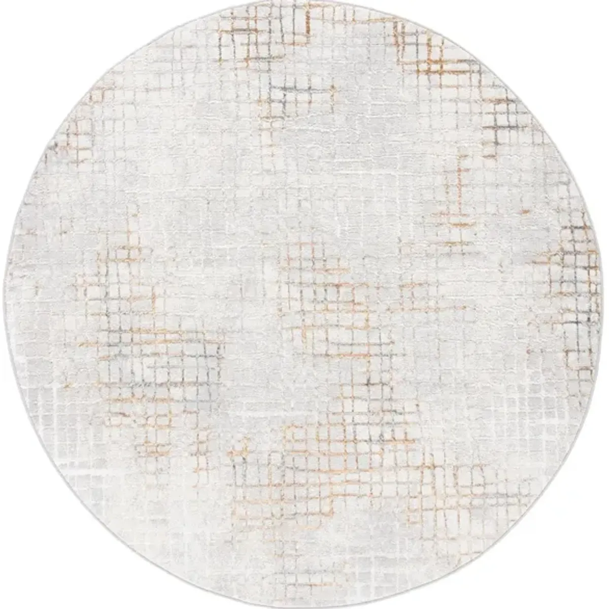 Orchard VI Round Rug in Gray & Gold by Safavieh