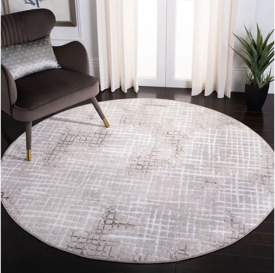 Orchard VI Round Rug in Light Gray by Safavieh