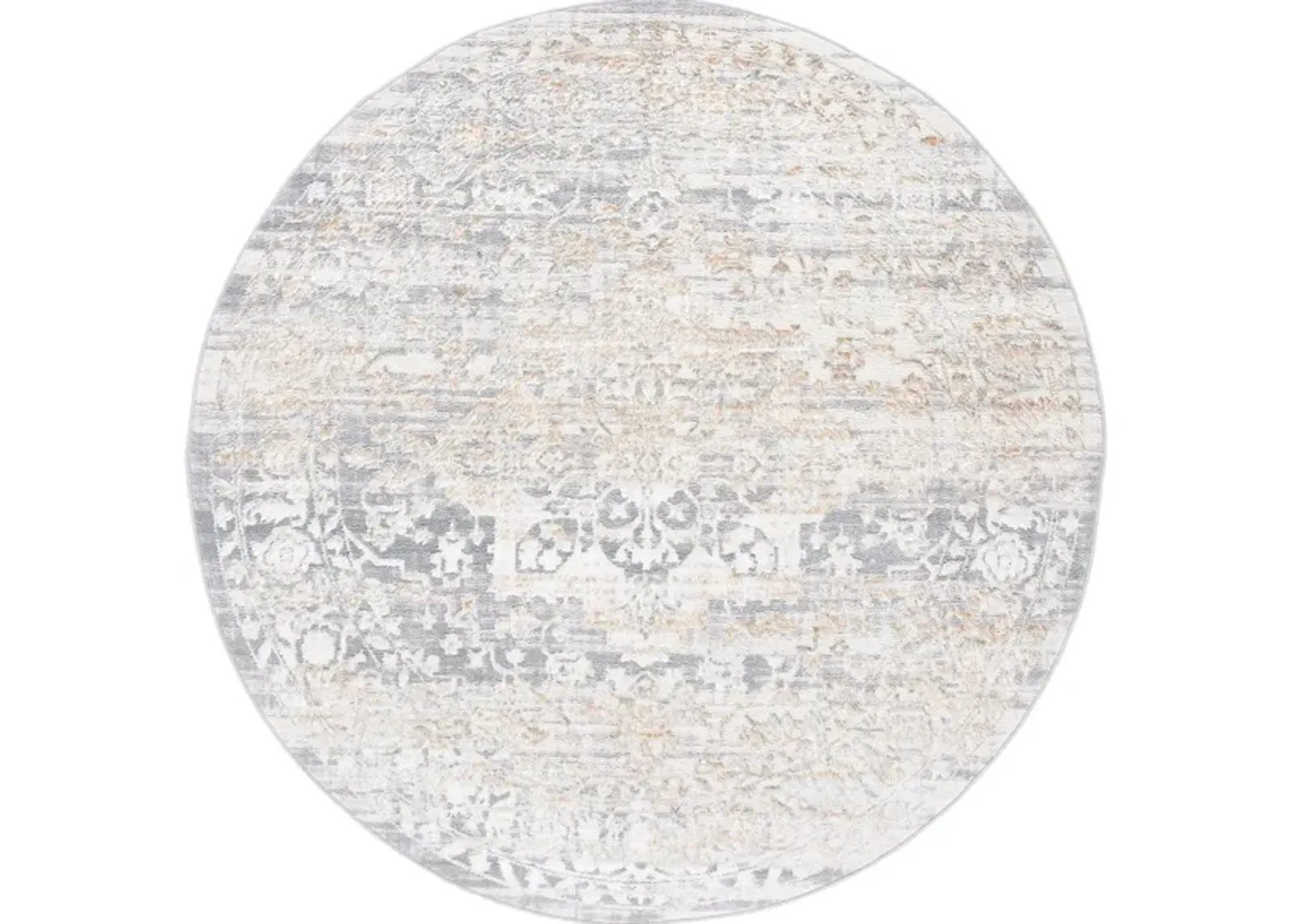 Orchard VII Round Rug in Gray & Gold by Safavieh