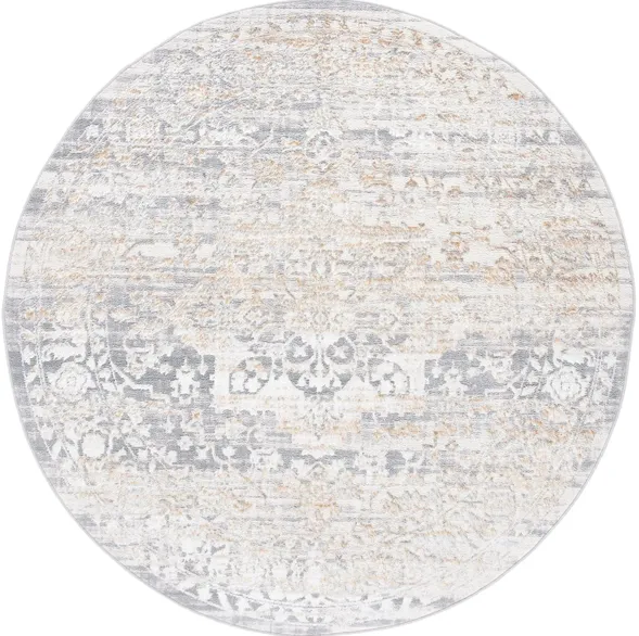 Orchard VII Round Rug in Gray & Gold by Safavieh