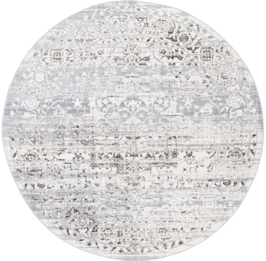 Orchard VII Round Rug in Light Gray by Safavieh