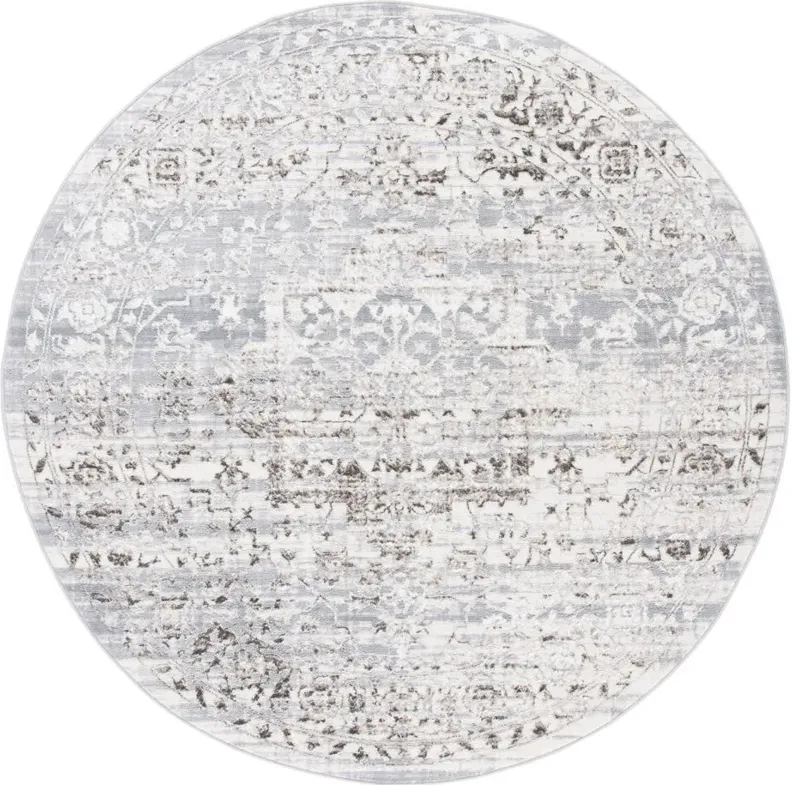 Orchard VII Round Rug in Light Gray by Safavieh