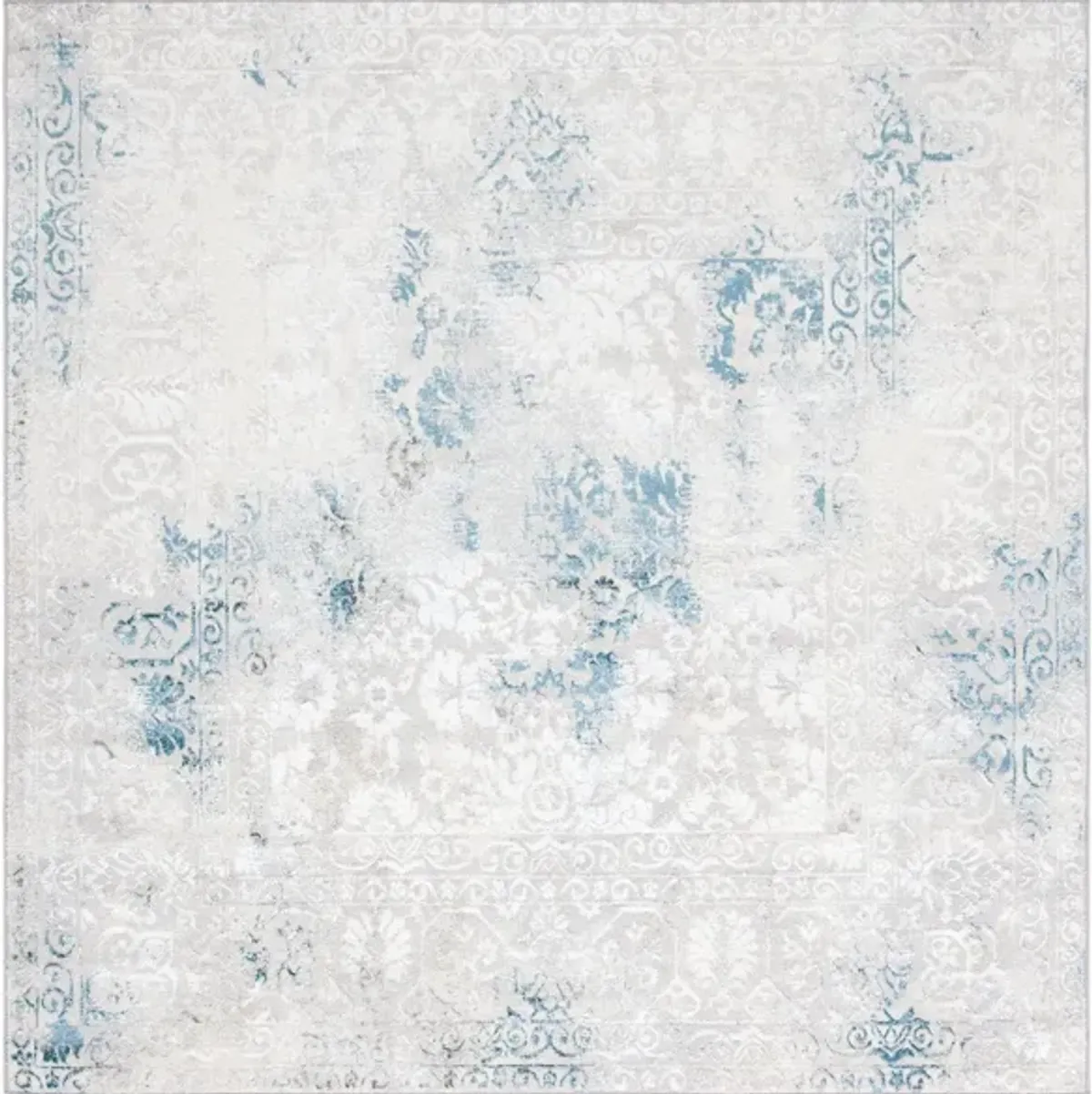 Orchard VIII Square Rug in Gray & Blue by Safavieh